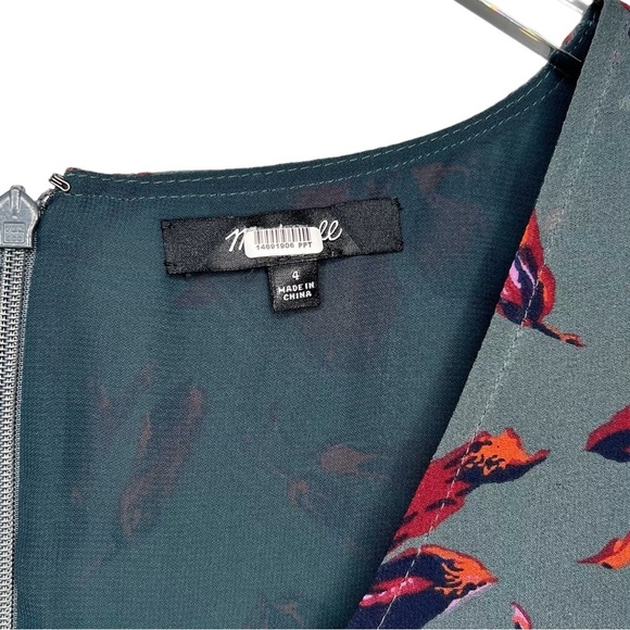 Madewell Ruffle Sleeve Women’s Dress In Winter Orchid Dark Florals Sz 4 - Picture 5 of 13